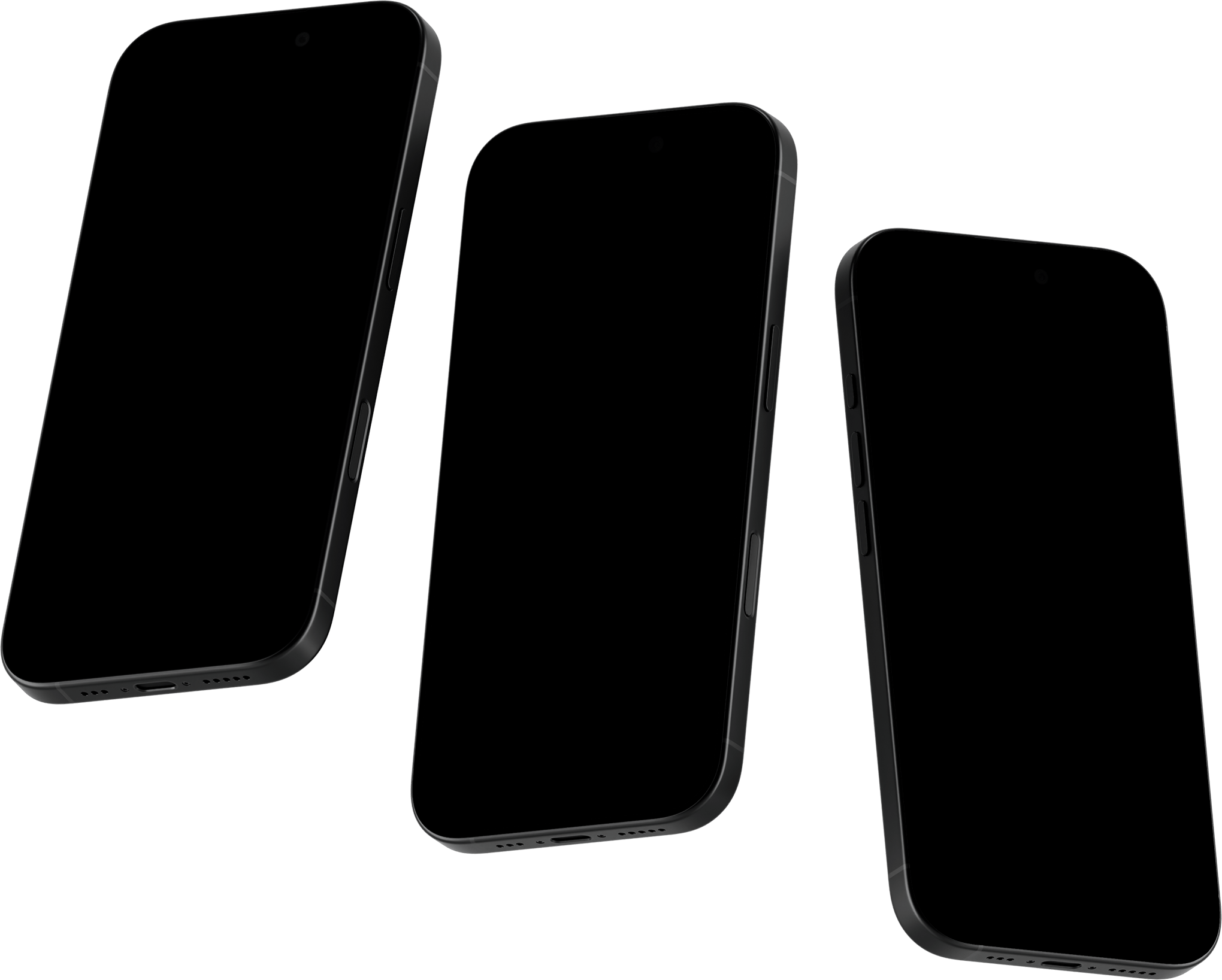 Three mobile mock-ups showing a homepage, a group list and a journal entry page. 